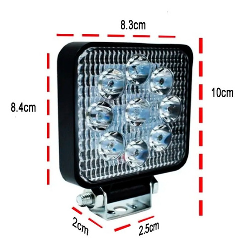 Par Faro 9 Led Mini Auxiliares 27 W Auto Moto Foto 7