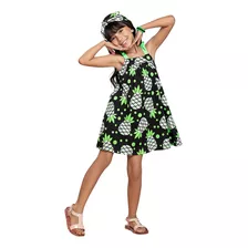 Vestido Nanai Infantil Juvenil Menina Verão Tropical Elegant