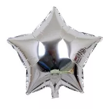 500 Balões Metalizados Estrela Prata 45cm 