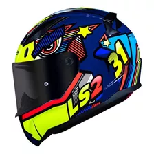 Capacete Ls2 Ff353 Rapid Khan Yellow/blue Tam.56 Cor Amarelo Desenho Tribal 3d