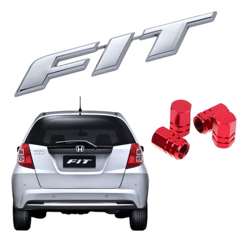 Emblema Letras Honda Fit Y Juego Tapones Vlvula Foto 9