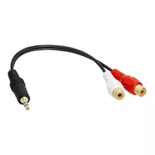 Cable Adaptador De Audio 3,5mm Macho A 2 Rca Hembra| Negro