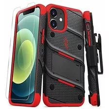 Funda Zizo Para iPhone 12 Mini/ Protector/negro/rojo