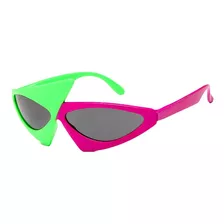 Gafas Con Forma De Triángulo Verde Y Rojo, Estilo Hip-hop, P