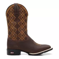 Bota Texana Masculina Bico Quadrado Em Couro Promoção 