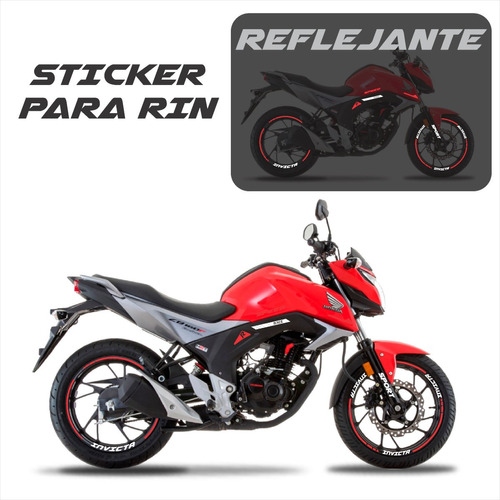 Kit Sticker Reflejantes Para Rin Honda Invicta  + Regalo Foto 10