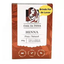 Henna Indiana 100% Natural Ruivo Cabelo 100g + Grátis Luvas#