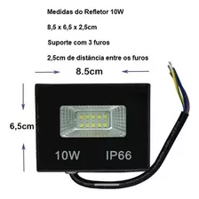 Refletor Led Smd 10w Holofote Bivolt Branco Frio Ip66 Cor Da Carcaça Preto Cor Da Luz Luz Branca - Branca Fria 110v/220v (bivolt)