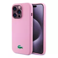 Lacoste Protector Para iPhone 15 Pro Pink Magsafe