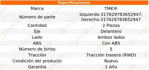 2- Mazas Delanteras Con Abs Mustang 8 Cil 4.6l 1996/2010 Tmk Foto 2