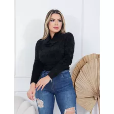 Blusa Feminino Curto De Pelinhos Frio(afj1106)