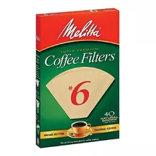 Filtros De Café Cónicos Naturales Marrones #6 40 Ea (...