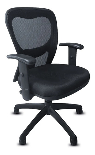 Silla De Escritorio Mobilarg Ejecutivo Citiz S/cabezal - Estrella Negra Ergonómica  Negra Con Tapizado De Tela