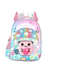 Mochila Infantil Espalda 12 Chimola Bt13 Niñas Jardin Color Rosa Diseño De La Tela Rayado