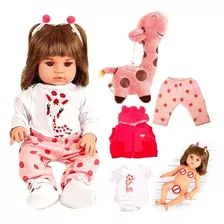 Boneca Reborn Baby Alive C/ Girafinha Menina 100% Silicone