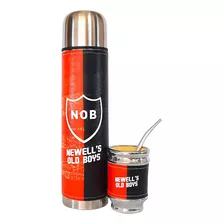 Termo Acero Inoxidable Y Mate Aluminio Madera Newells Futbol