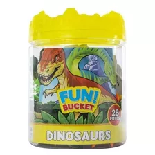 Fun Bucket Juego De Figuras Dinosaurios 28 Piezas