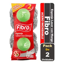 Esponja De Acero Silver Con Mango Fibro 2 Unidades