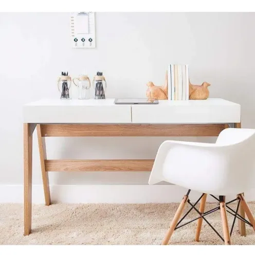 Escrivaninha 120cm 2 Gavetas 26105 Trend Artesano Wt Hanover/off White