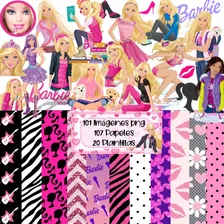 Kit Imagenes Png Barbie Clipart + Papeles 