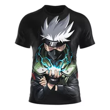 Camisa Camiseta Full 3d + Bandana Naruto Kakashi Poder Anime