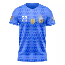 Camiseta Azul Dibu Martínez Argentina 2023 3 Estrellas