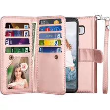 Funda Tipo Billetera Para Galaxy S8 Plus (color Rosa)