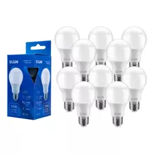 Kit 10 Lâmpadas Bulbo Led 15w A60 Branca 6500k - Elgin