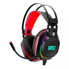 Auriculares Gamer Gtc Hsg-606 Led C/ Micrófono Pc Ps4 Ps5 Color Negro