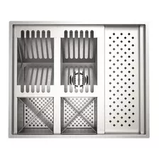 Organizador Pia Umida Escorredor Americano Quadrada Embutir Cor Inox