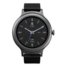 Smartwatch LG Watch Style 1.2 Caja De Acero Inoxidable Titanium, Malla Negra De Cuero LG-w270