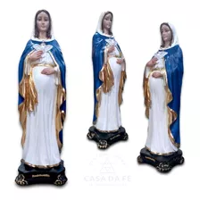 Imagem Escultura Nossa Senhora Grávida Em Gesso 30cm