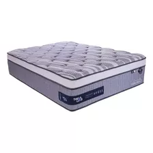 Colchón Queen Size De Resortes Gaia Therapedic 38cm Suave Color Gris