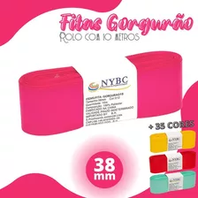 Fitas Gorgurão Para Laços Nº09 38mm - Rolo Com 10 Metros Cor Rosa Escuro - 312 Liso 38mm