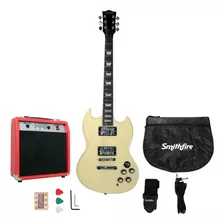 Paquete Guitarra Eléctrica Tipo Sg Smithfire Sg-310 Pack Whi