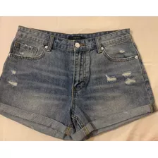 Short De Jean Con Dobladillo