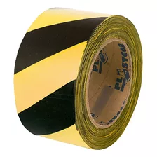 Fita Zebrada Plastcor Amarela E Preta 7cm X 100m