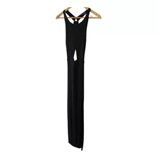 Vestido Negro Largo Nuevo Bershka Talle M