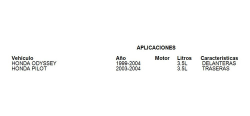 Balatas Delanteras Honda Odyssey 2004 3.5l Brembo Foto 3