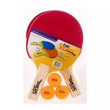 Tênis De Mesa Ping Pong 2 Raquetes E 3 Bolinhas