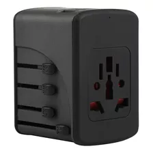 Carregador Adaptador De Viagem 4 Usb+1 Usb-c Tlch65bk Geonav Preto