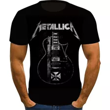 Camisa Camiseta Estampada Banda Metallica Rock Heavy Metal