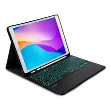 Funda Teclado Vopotek Para iPad 10.2, Retroiluminada,