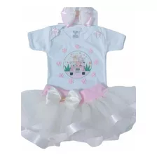 Fantasia Safari Infantil Bebê Menina Conjunto C/ Saia + Body