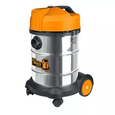 Aspiradora De Tacho Ingco Uvc14301 30l Plateada, Naranja Y Negra 110v-120v 60hz