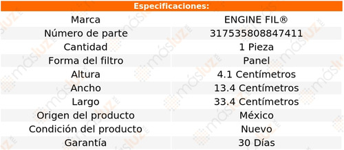 1- Filtro De Aire Dodge Monaco 3.0lv6 1990/1992 Engine Fil Foto 2