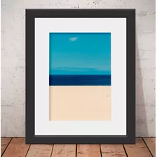 Quadro Praia Minimalista 56x46cm Vidro + Paspatur U2704