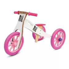 Triciclo 2 Em 1 (vira Bicicleta De Equilíbrio) Neve Rosa