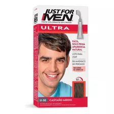 Kit Tinte Just For Men Ultra Tono U-30 Castaño Medio Para Cabello