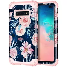 Funda Para Samsung Galaxy S10+ Plus, Azul/floral/silicona